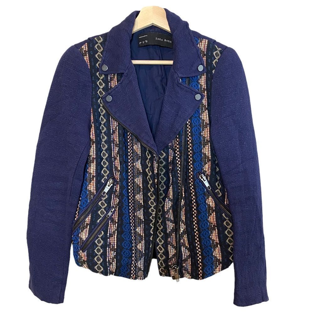 Zara Embroidered Moto Jacket